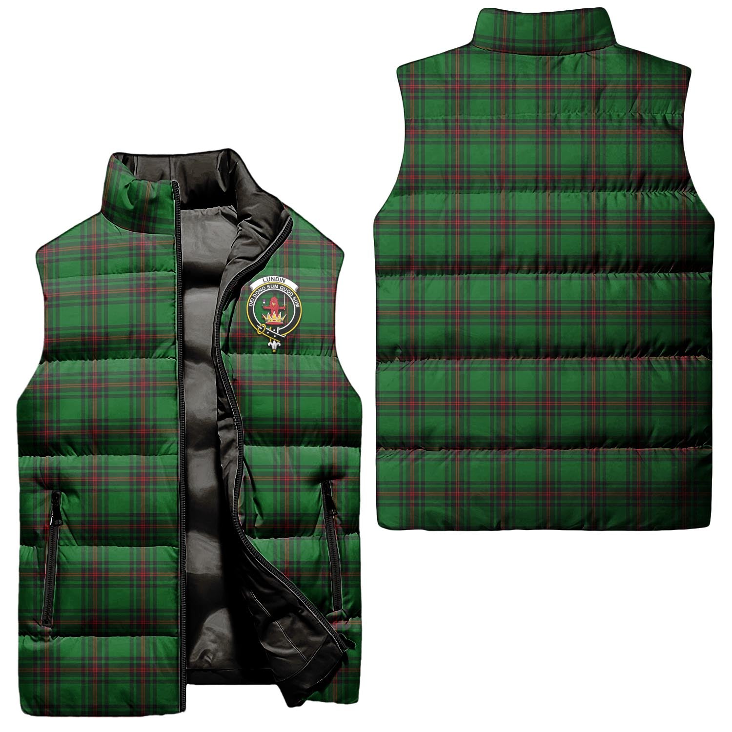 lundin-clan-puffer-vest-family-crest-plaid-sleeveless-down-jacket