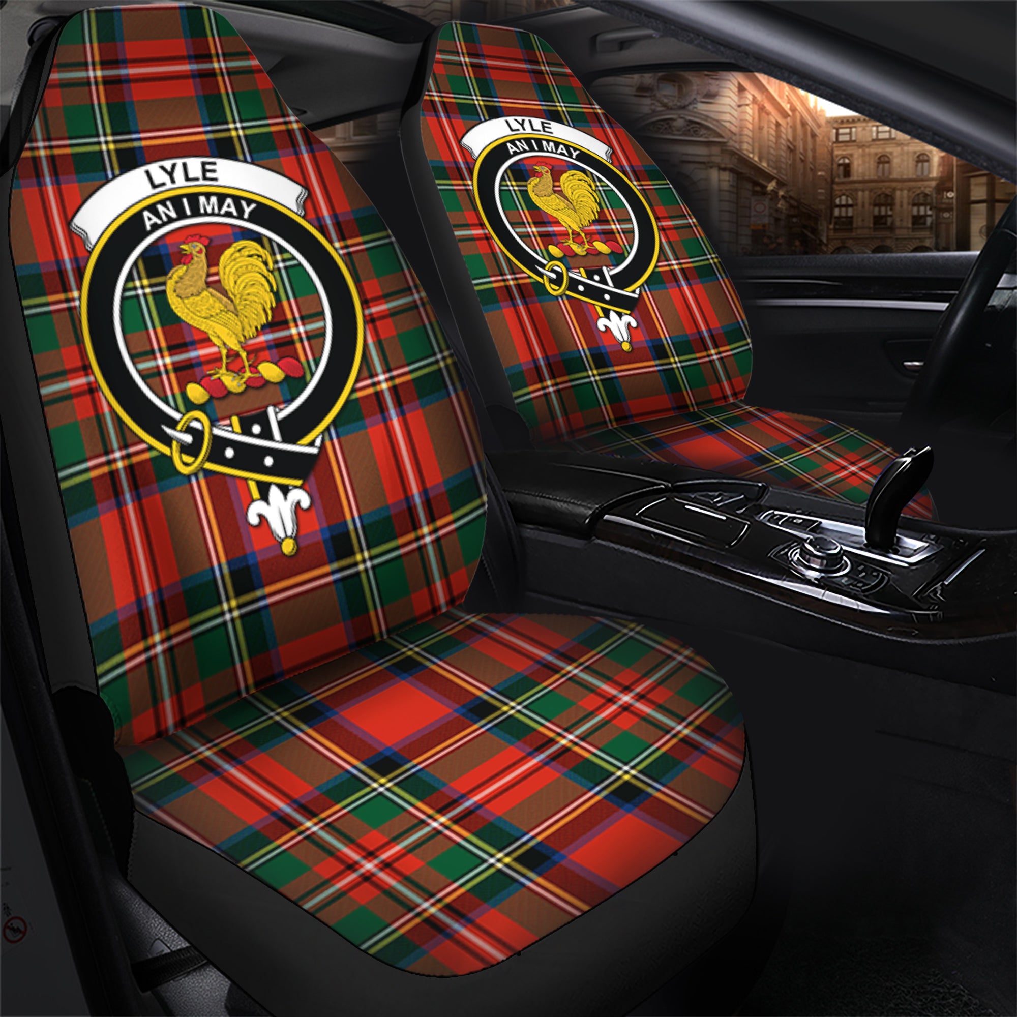 Lyle Clan Tartan Car Seat Cover, Family Crest Tartan Seat Cover TS23