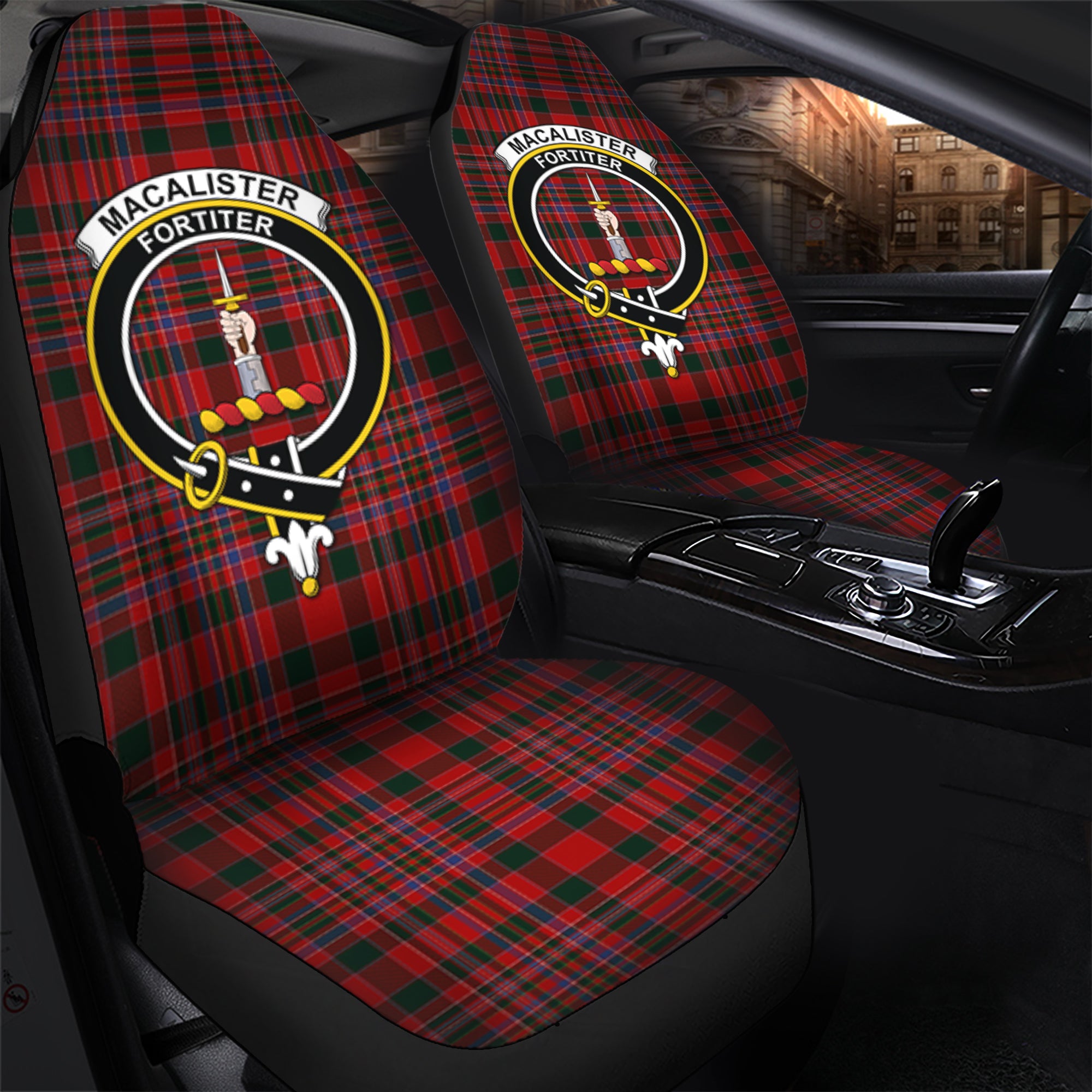 MacAlister Clan Tartan Car Seat Cover, Family Crest Tartan Seat Cover TS23