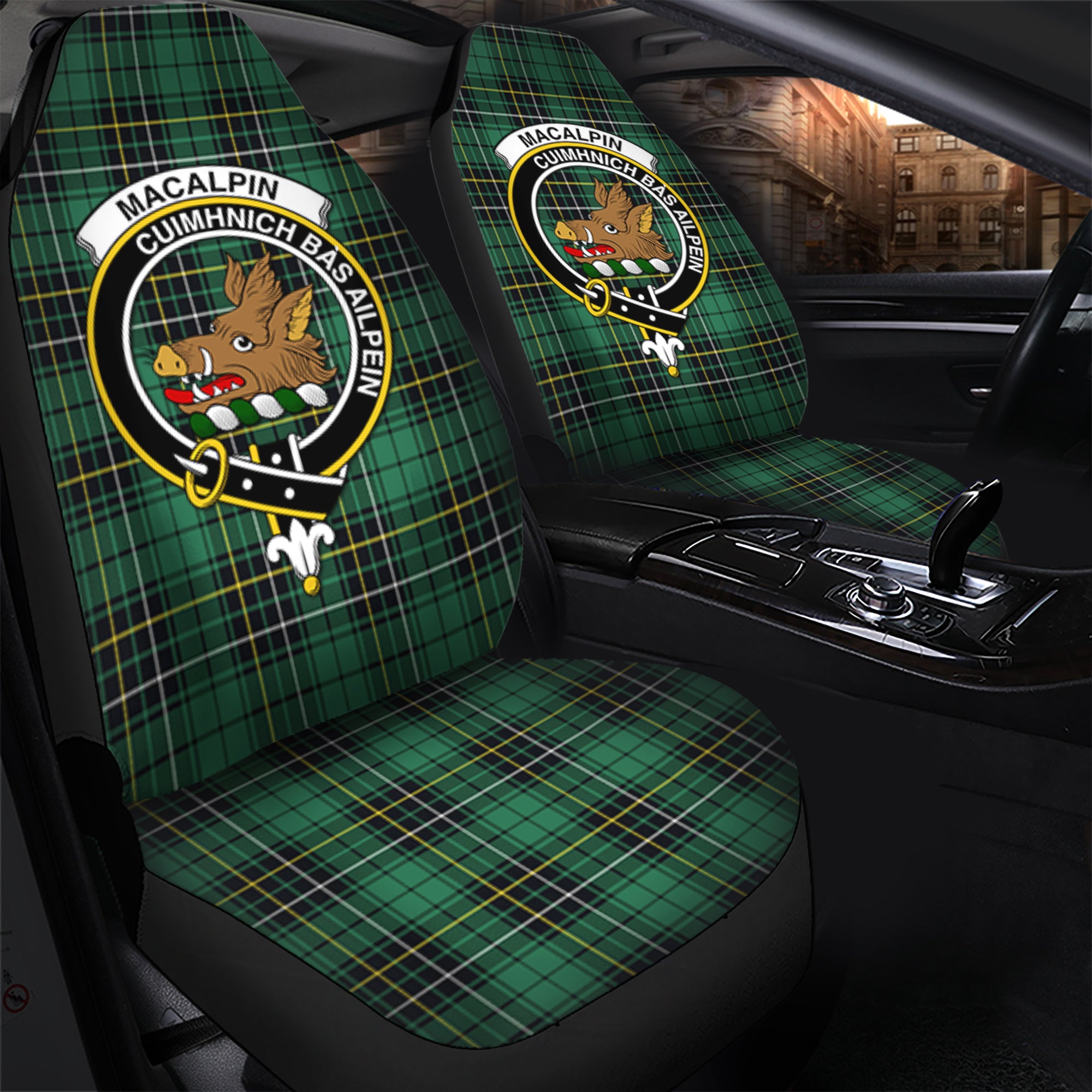 MacAlpin Ancient Clan Tartan Car Seat Cover, Family Crest Tartan Seat Cover TS23