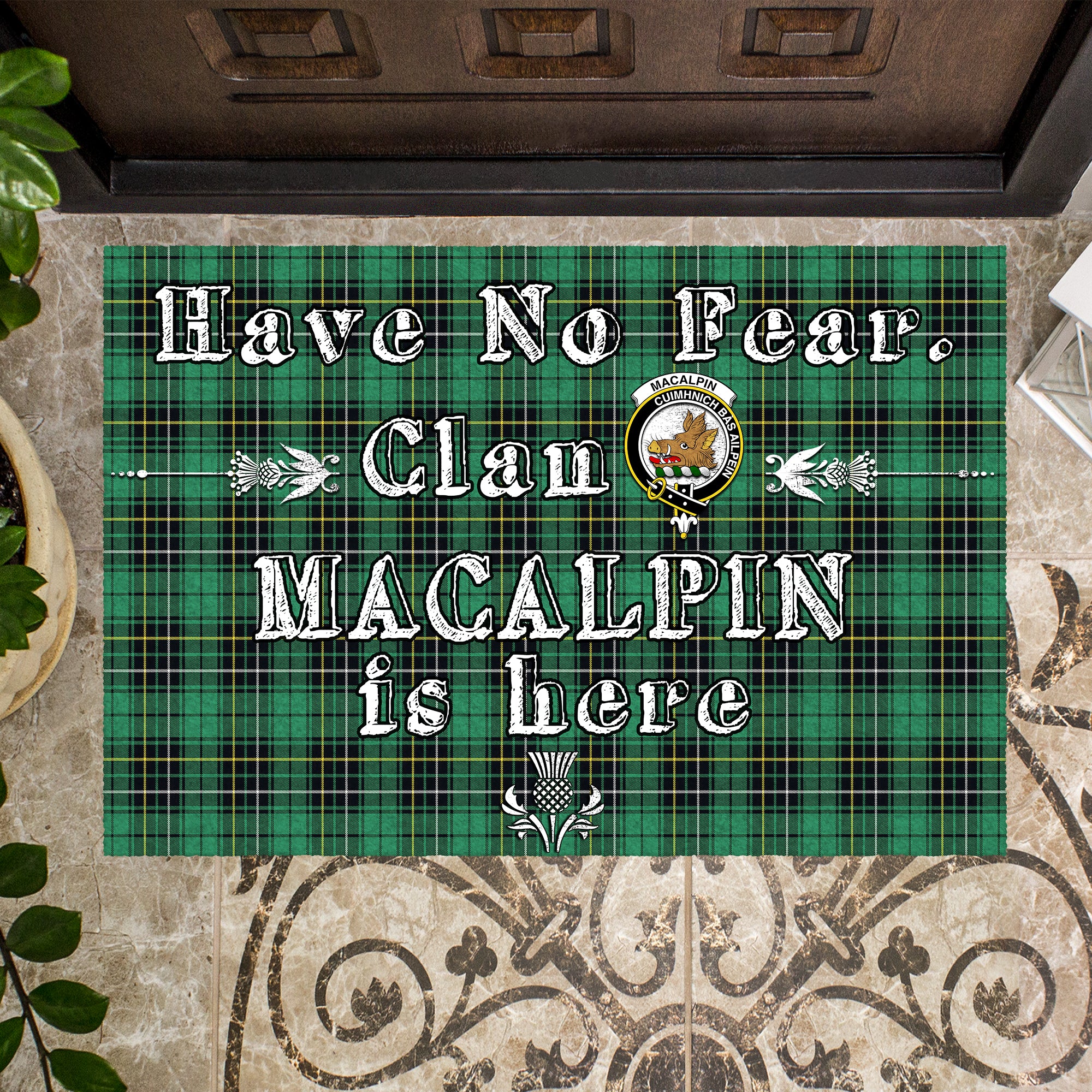 macalpin-ancient-clan-tartan-door-mat-family-crest-have-no-fear-tartan-door-mat