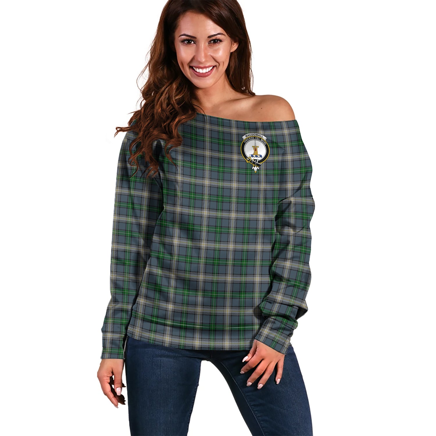 macdowall-clan-tartan-off-shoulder-sweater-family-crest-sweater-for-women