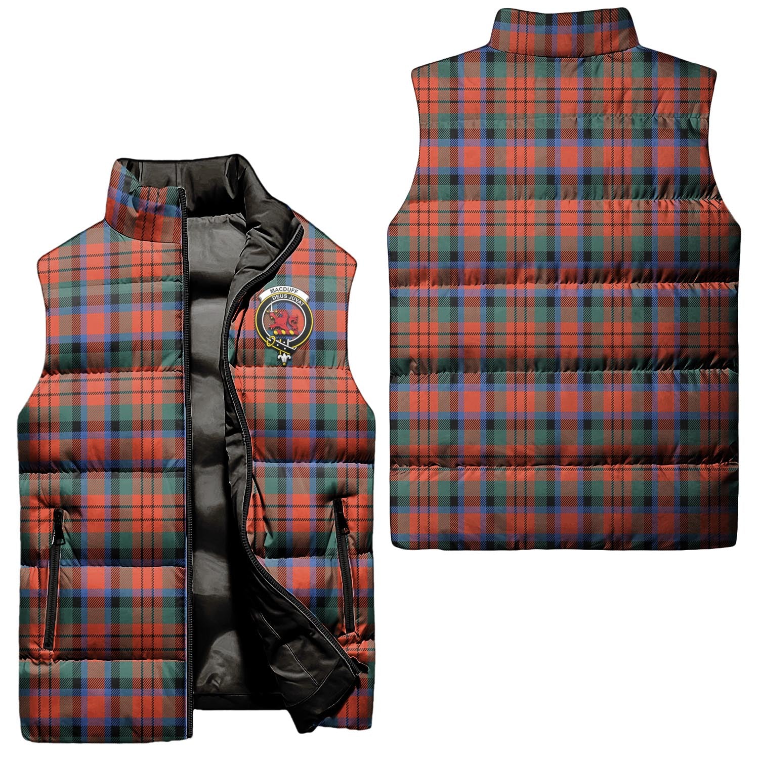 macduff-ancient-clan-puffer-vest-family-crest-plaid-sleeveless-down-jacket
