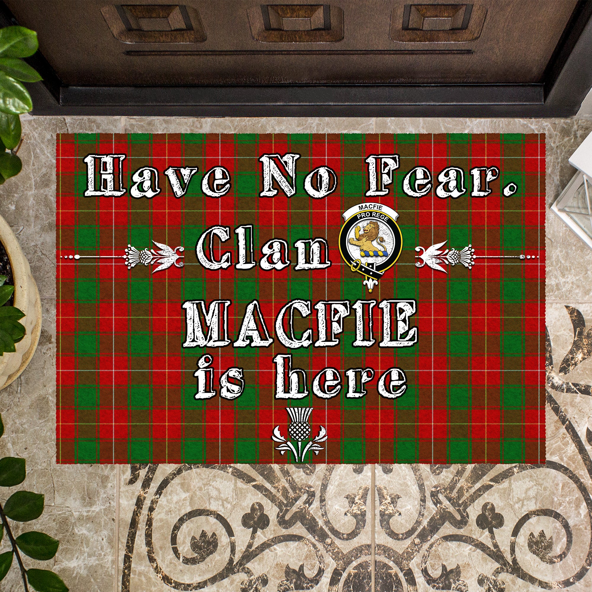 macfie-clan-tartan-door-mat-family-crest-have-no-fear-tartan-door-mat