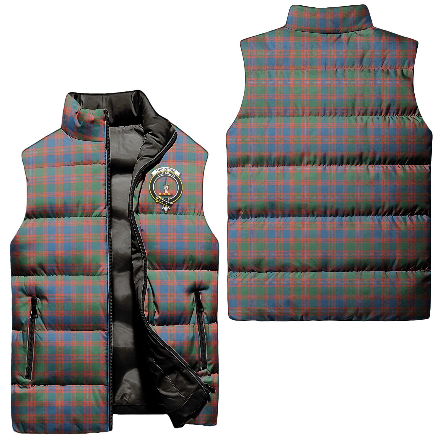 macintyre-ancient-clan-puffer-vest-family-crest-plaid-sleeveless-down-jacket