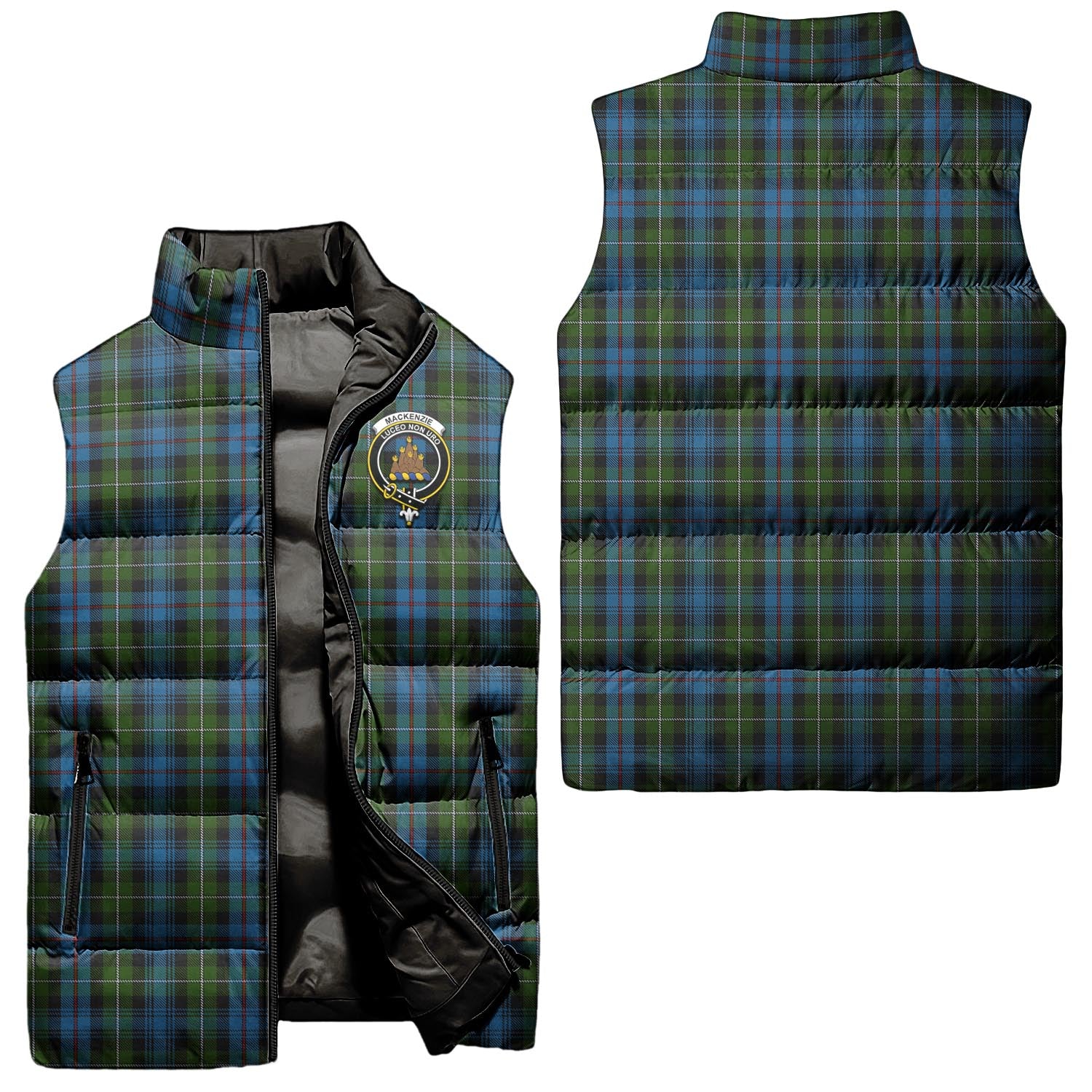 mackenzie-clan-puffer-vest-family-crest-plaid-sleeveless-down-jacket