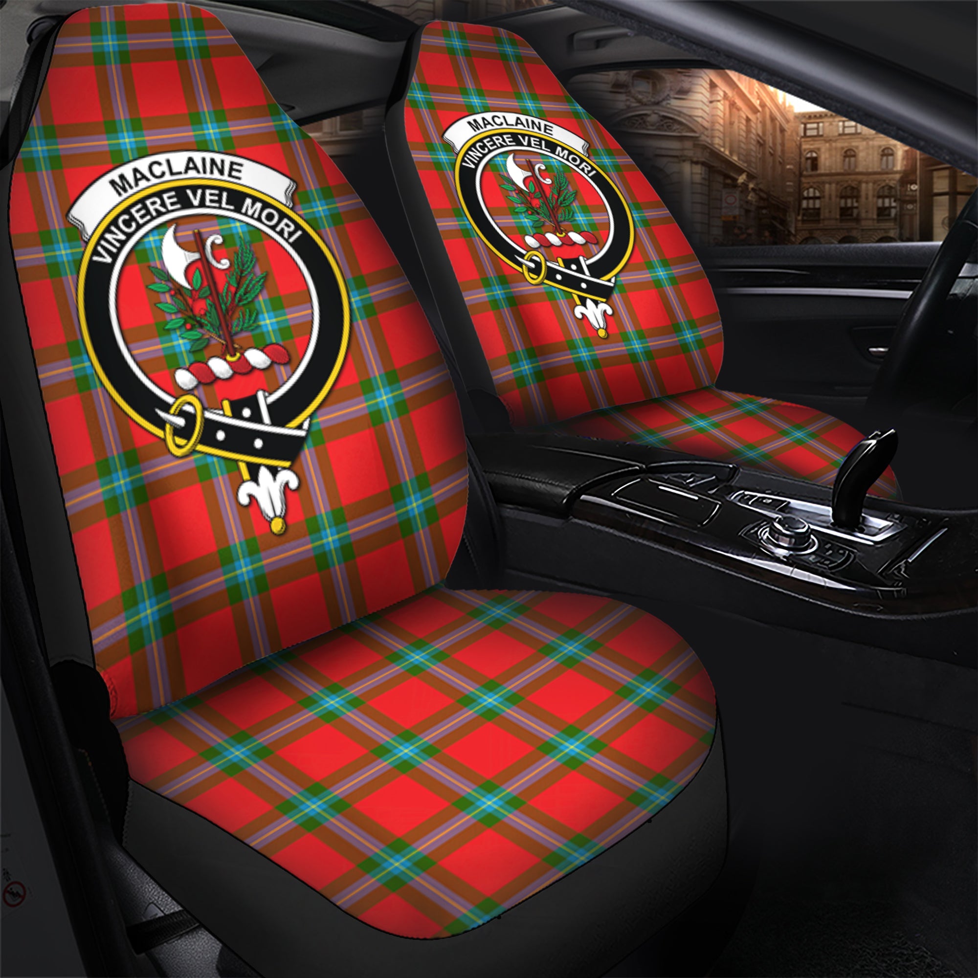 MacLaine of Loch Buie Clan Tartan Car Seat Cover, Family Crest Tartan Seat Cover TS23