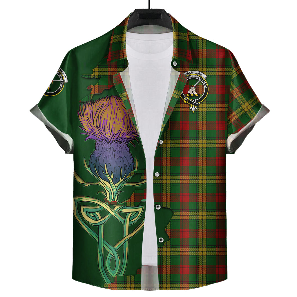macmillan-society-of-glasgow-tartan-plaid-short-sleeve-button-down-shirt-tartan-crest-with-thistle-and-scotland-map-short-sleeve-button-shirt