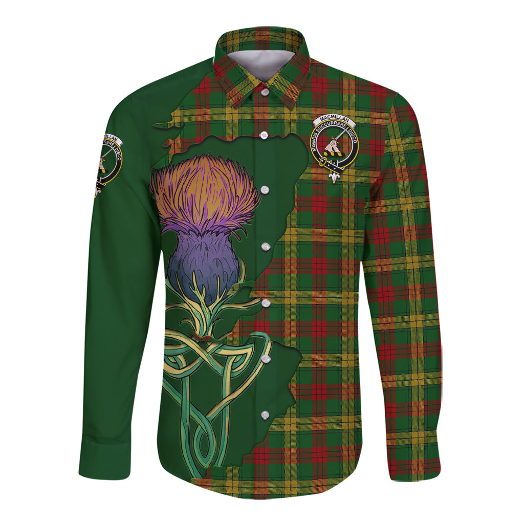 macmillan-society-of-glasgow-tartan-plaid-long-sleeve-button-down-shirt-tartan-crest-with-thistle-and-scotland-map-long-sleeve-button-shirt