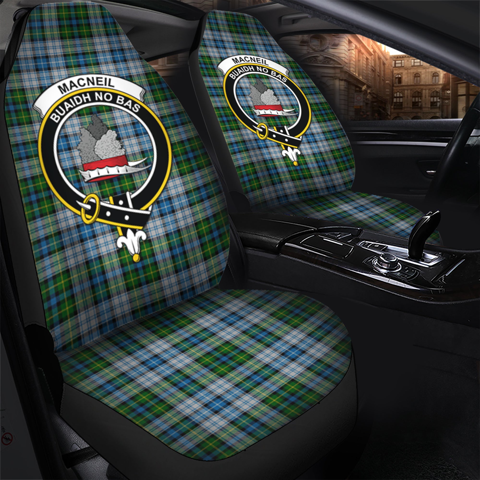 MacNeil Dress Clan Tartan Car Seat Cover, Family Crest Tartan Seat Cover TS23