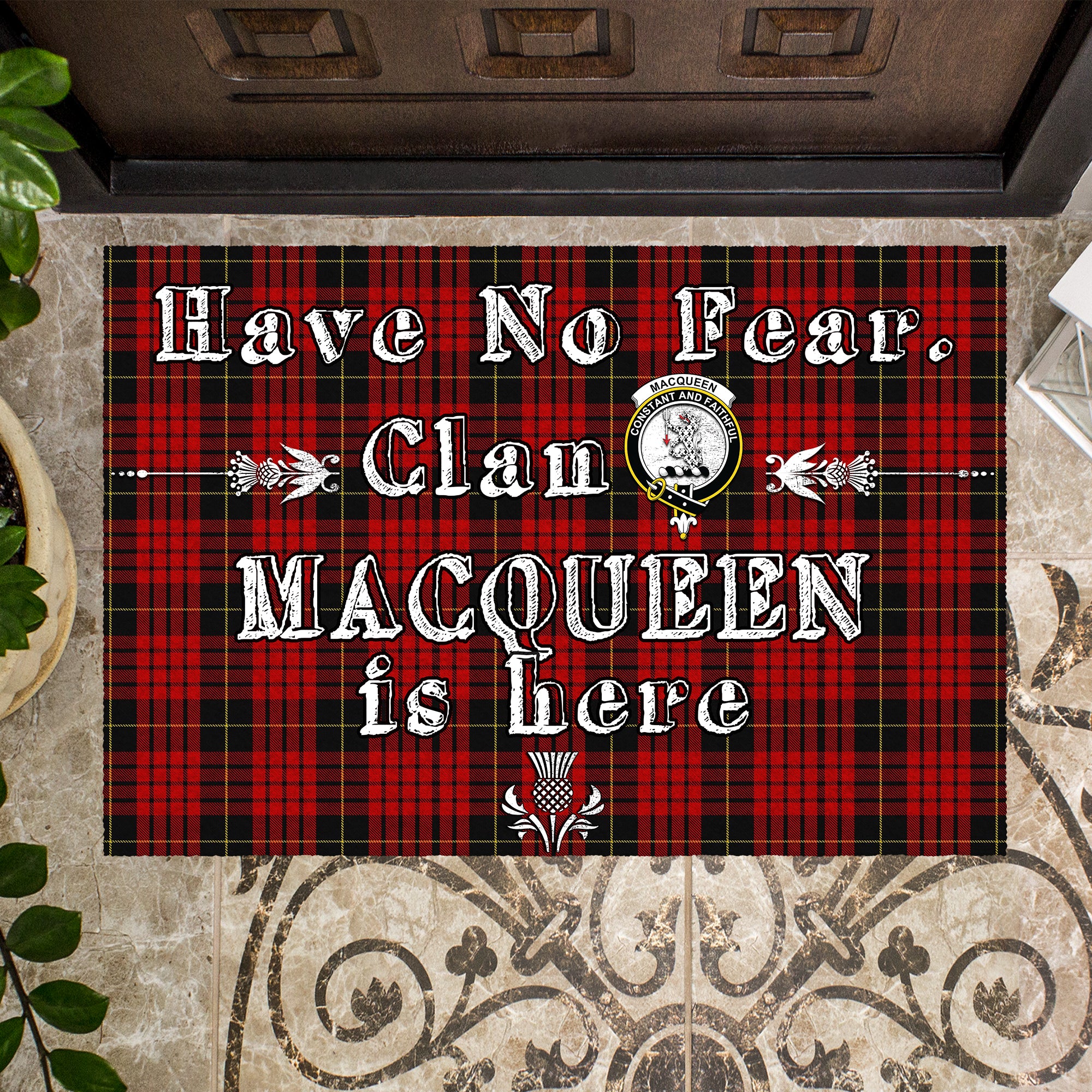 macqueen-clan-tartan-door-mat-family-crest-have-no-fear-tartan-door-mat