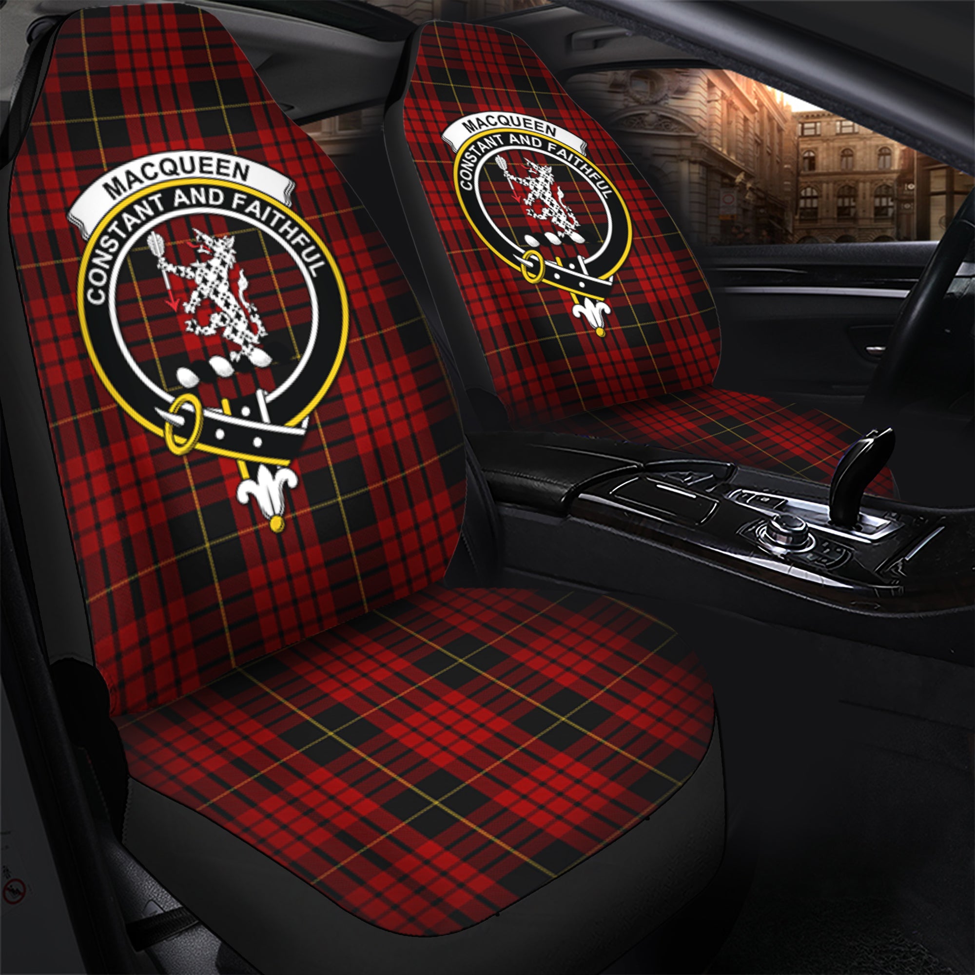 MacQueen Clan Tartan Car Seat Cover, Family Crest Tartan Seat Cover TS23