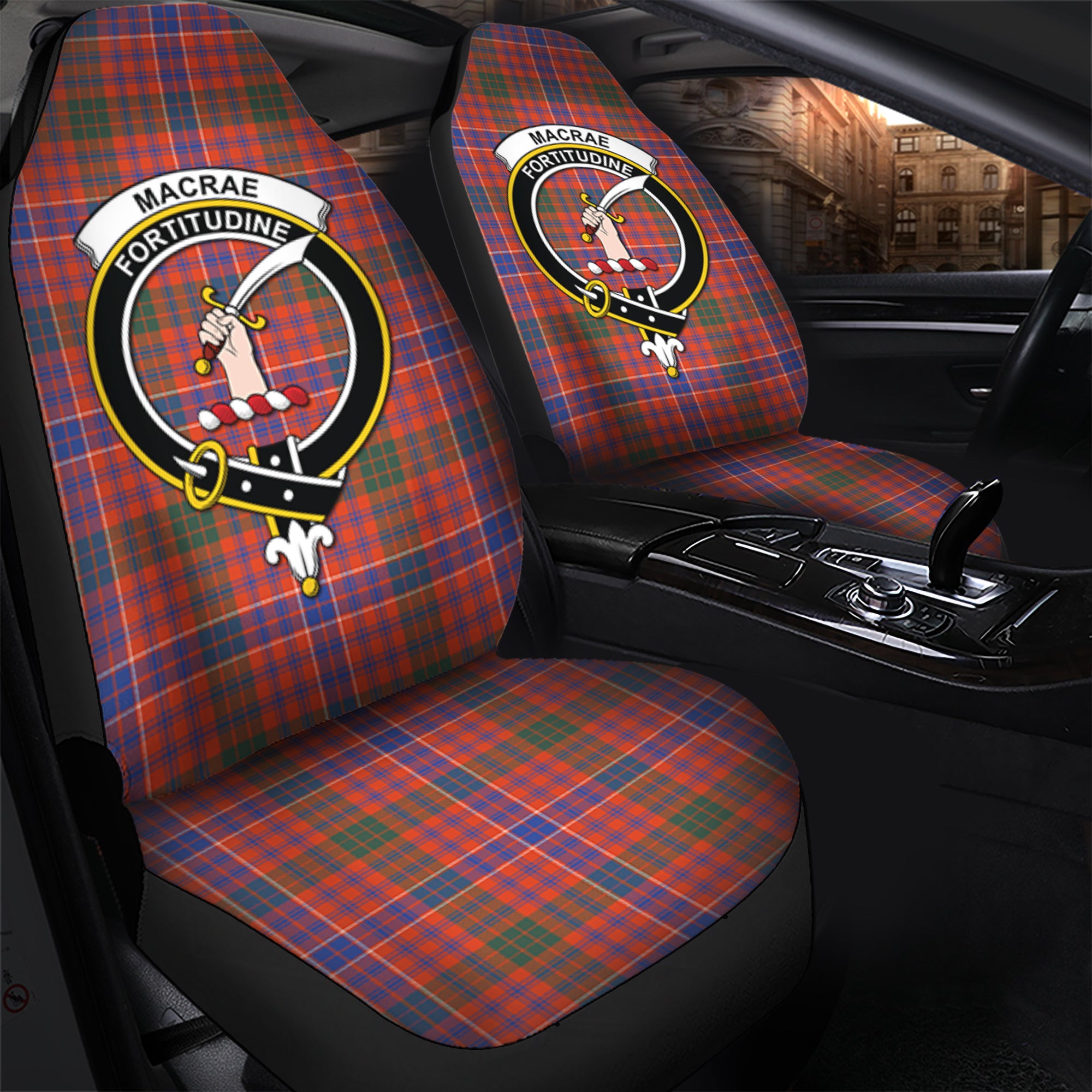 MacRae Ancient Clan Tartan Car Seat Cover, Family Crest Tartan Seat Cover TS23