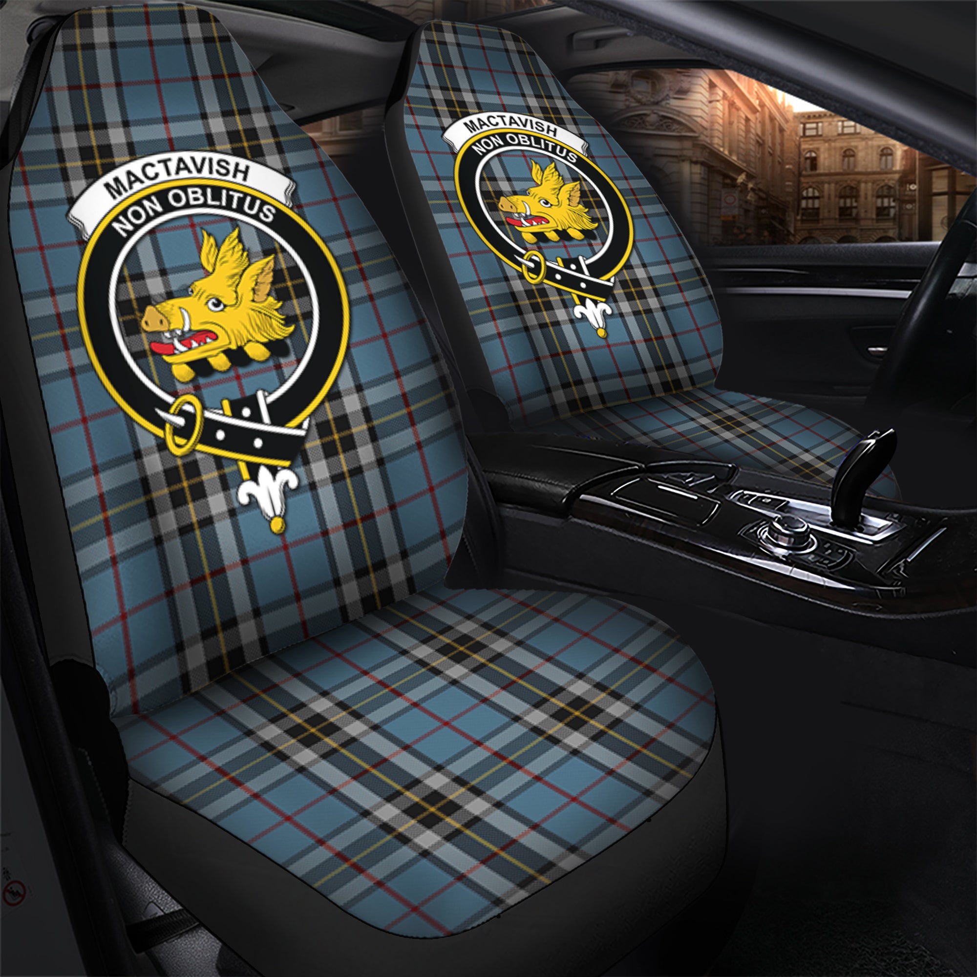 MacTavish Dress Clan Tartan Car Seat Cover, Family Crest Tartan Seat Cover TS23
