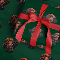 Majestic Three Wolves Howling at Red Blood Moon Graphic Wrapping Paper Roll Wild Nature with Celestial Astronomy