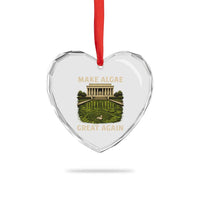 Make Algae Great Again Heart Crystal Glass Ornament Funny Lincoln Memorial Reflecting Pool