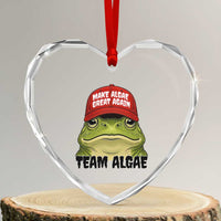 Make Algae Great Again Heart Crystal Glass Ornament Funny Political Satire Nature Lover Gift