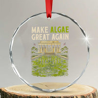 Make Algae Great Again Lincoln Memorial Reflecting Pool Graphic Crystal Glass Ornament Funny Washington DC Viral Swamp Meme