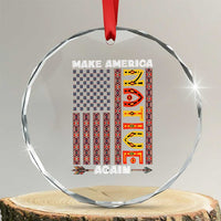 Make America Native Again Crystal Glass Ornament Indigenous Pride Cultural Heritage USA Flag TS02