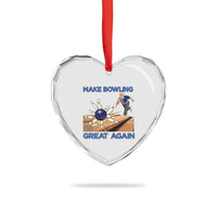 Make Bowling Great Again Heart Crystal Glass Ornament Funny Bowler Gift - Wonder Print Shop