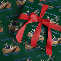 Make Bowling Great Again Wrapping Paper Roll Funny Bowler Gift - Wonder Print Shop
