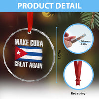 Make Cuba Great Again Crystal Glass Ornament Vintage Cuban Map
