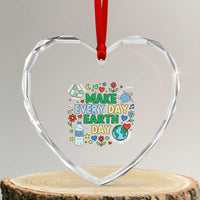 Make Every Day Earth Day Student Gift Heart Crystal Glass Ornament Environmental Awareness