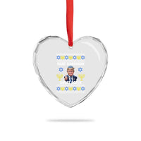 Make Hanukkah Great Again Heart Crystal Glass Ornament Funny Ugly Jewish Holiday Gift - Wonder Print Shop