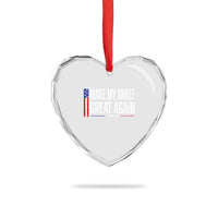 Make My Ankle Great Again Funny Ankle Surgery Recovery Heart Crystal Glass Ornament Vintage USA Flag Patriotic