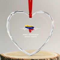 Make Venezuela Great Again Heart Crystal Glass Ornament Patriotic Support Heartbeat Distressed Map Graphic - Wonder Print Shop