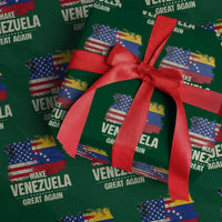 Make Venezuela Great Again Wrapping Paper Roll Distressed US and Venezuela Flag Unity - Wonder Print Shop