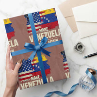 Make Venezuela Great Again Wrapping Paper Roll Distressed US and Venezuela Flag Unity - Wonder Print Shop