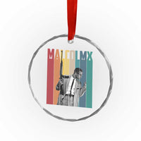 Malcolm X Crystal Glass Ornament Retro Portrait Black Empowerment Heritage Gift - Wonder Print Shop
