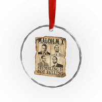 Malcolm X Crystal Glass Ornament Stumbling Is Not Falling Historical Poster TS12