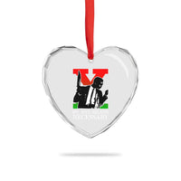 Malcolm X Heart Crystal Glass Ornament By Any Means Necessary - Wonder Print Shop