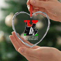 Malcolm X Heart Crystal Glass Ornament By Any Means Necessary - Wonder Print Shop