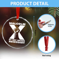 Malcolm X Power Fist Crystal Glass Ornament Civil Rights Leader Pride Bold Statement TS02