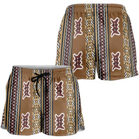 Mali Bologan Mud Cloth Pattern Shorts for Women - Wonder Print Shop
