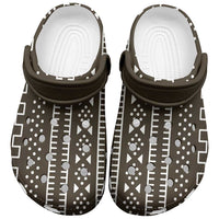 Mali Mud Cloth Clogs Shoes Bogolanfini Pattern - Wonder Print Shop