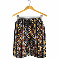 Mali Mud Cloth Legacy Pattern Shorts for Men Ethnic Geometry Style - Wonder Print Shop