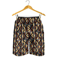 Mali Mud Cloth Legacy Pattern Shorts for Men Ethnic Geometry Style - Wonder Print Shop