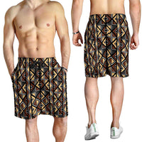 Mali Mud Cloth Legacy Pattern Shorts for Men Ethnic Geometry Style - Wonder Print Shop