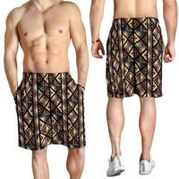 Mali Mud Cloth Legacy Pattern Shorts for Men Ethnic Geometry Style - Wonder Print Shop