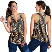 Mali Mud Cloth Legacy Pattern Women Racerback Tank Ethnic Geometry Style - Wonder Print Shop