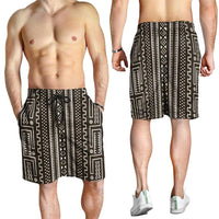 Mali Mud Cloth Shorts for Men Bogolanfini Pattern - Wonder Print Shop