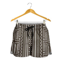 Mali Mud Cloth Shorts for Women Bogolanfini Pattern - Wonder Print Shop