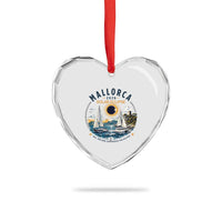 Mallorca Spain 2026 Total Solar Eclipse Heart Crystal Glass Ornament Sailing Cruise Totality Sail Explore Experience Travel Souvenir