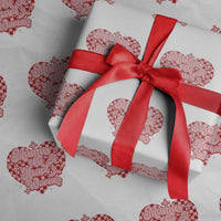 Mama Of A Heart Warrior Wrapping Paper Roll CHD Awareness Retro Red Checkered Heart