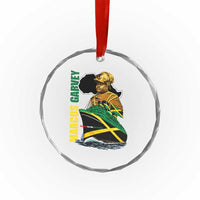 Marcus Garvey Jamaica Pride Crystal Glass Ornament One God One Aim One Destiny