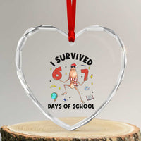 Marcus The Worm 67 Days of School Heart Crystal Glass Ornament I Survived Funny Six Seven Meme Christmas Vibe - Wonder Print Shop